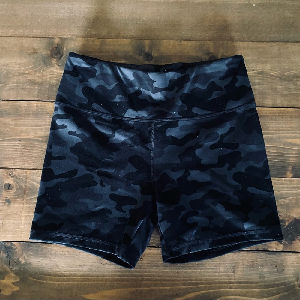 Jockey Black Camo Bike Shorts with Stretchy Fabric and Wide Waistband